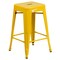 Merrick Lane Newark Series Backless Metal Stool with Square Seat for Indoor-Outdoor Use